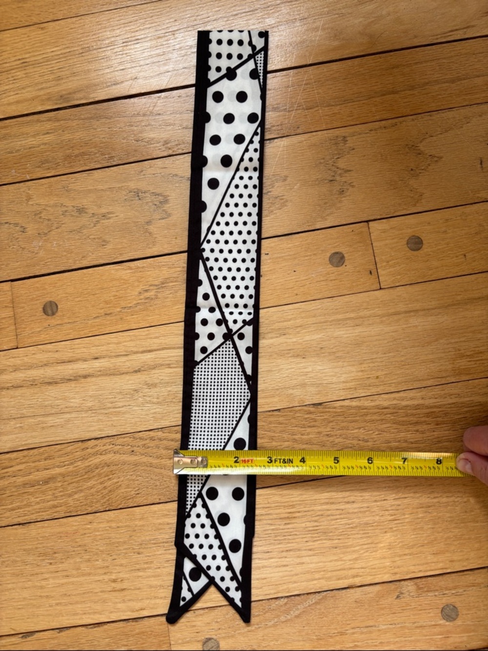Black & White Polka Dot Neck Scarf - Elegant Women’s Accessory - Picture 5 of 6